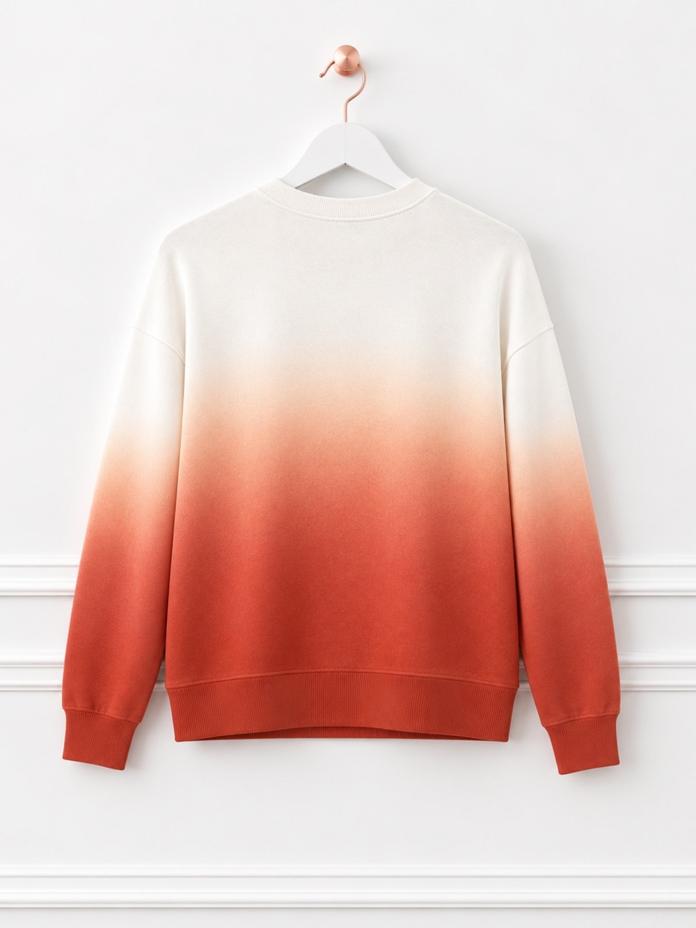 Madewell $88 XS Dip Dye Mainstay Ombre Orange Cotton Lounge Pullover Sweatshirt - Picture 2 of 11